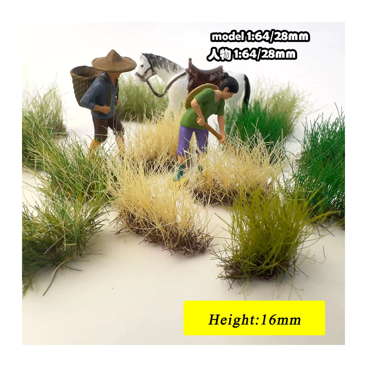 TERAYSUN Künstliches statisches Gras in Grün für Wargaming-Landschaften und Diorama-Modellbau, Höhe: 1,6 cm - Bild 5