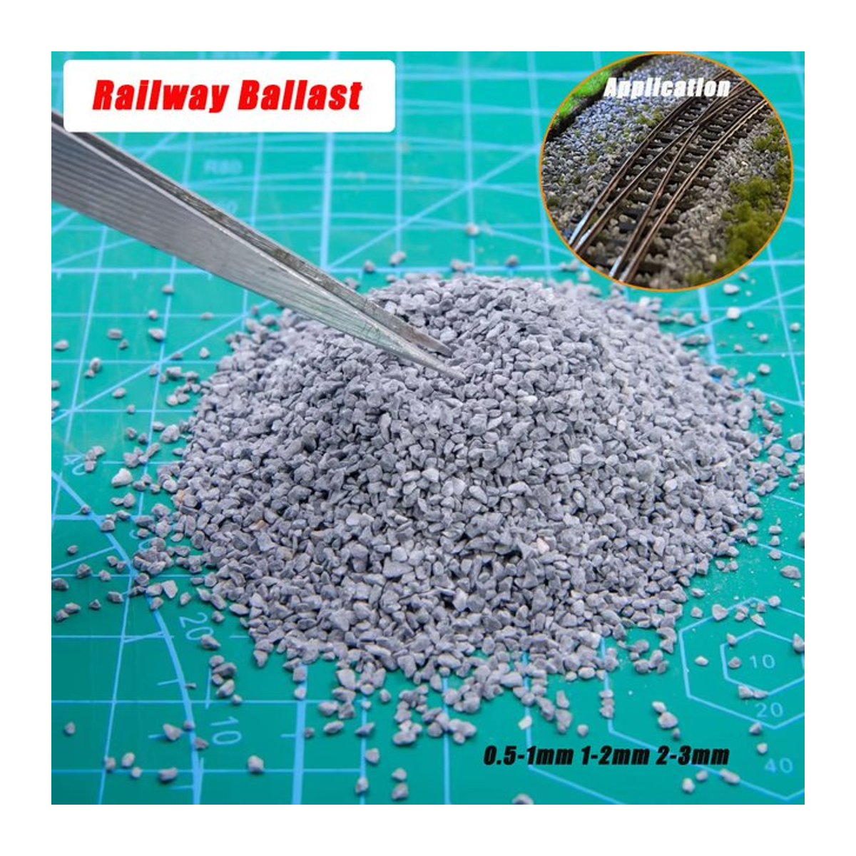 TERAYSUN Miniatur Eisenbahn Steine in Grau für Modellbau und Diorama, 50 g, unregelmäßige Form, Größe 0,5 mm - 3 mm für Maßstab HO und OO - Bild 1