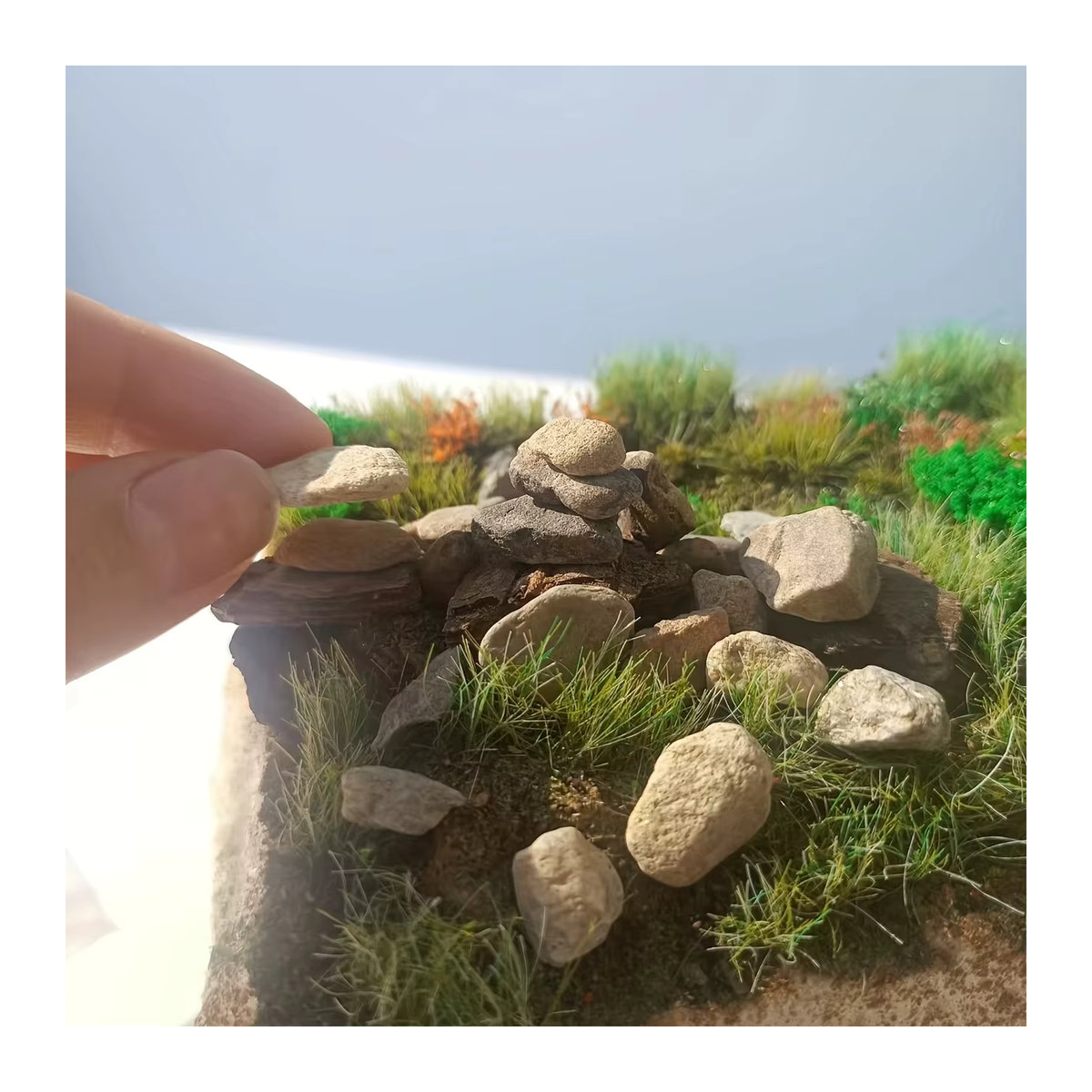 TERAYSUN Natürliche Modellbau Steine für Eisenbahn Diorama und Miniaturlandschaften, Mehrfarbig, 50 g - Bild 4