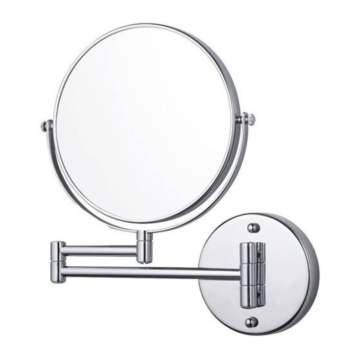 Tesa VISIOON Kosmetikspiegel silber, wandmontierter Schwenkarmspiegel aus Metall, doppelseitig und rechteckig, H x B x T: 30,8 x 25,7 x 48 cm - Bild 1