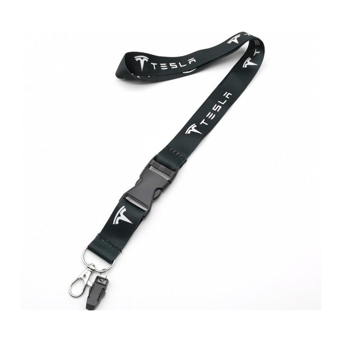 Tesla Lanyard aus Textil mit Emblem-Druck für Modell 3, X und Y in Schwarz, Weiß, Rot und Blau - Bild 1