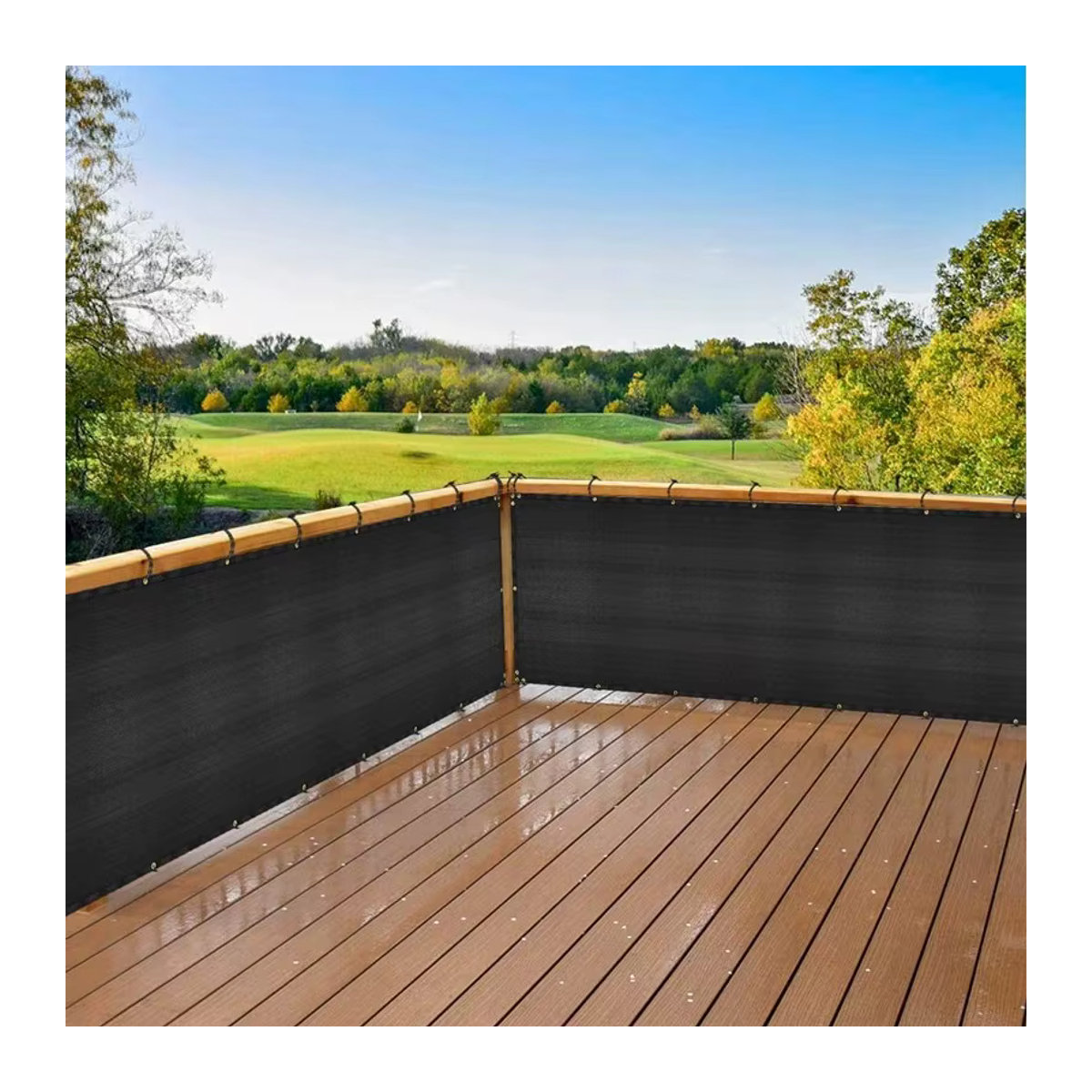 Tewango Balkon Sichtschutz und Sonnenschutz Netz für Terrasse und Garten in Beige oder Schwarz B/H: 200 x 200 cm - Bild 2