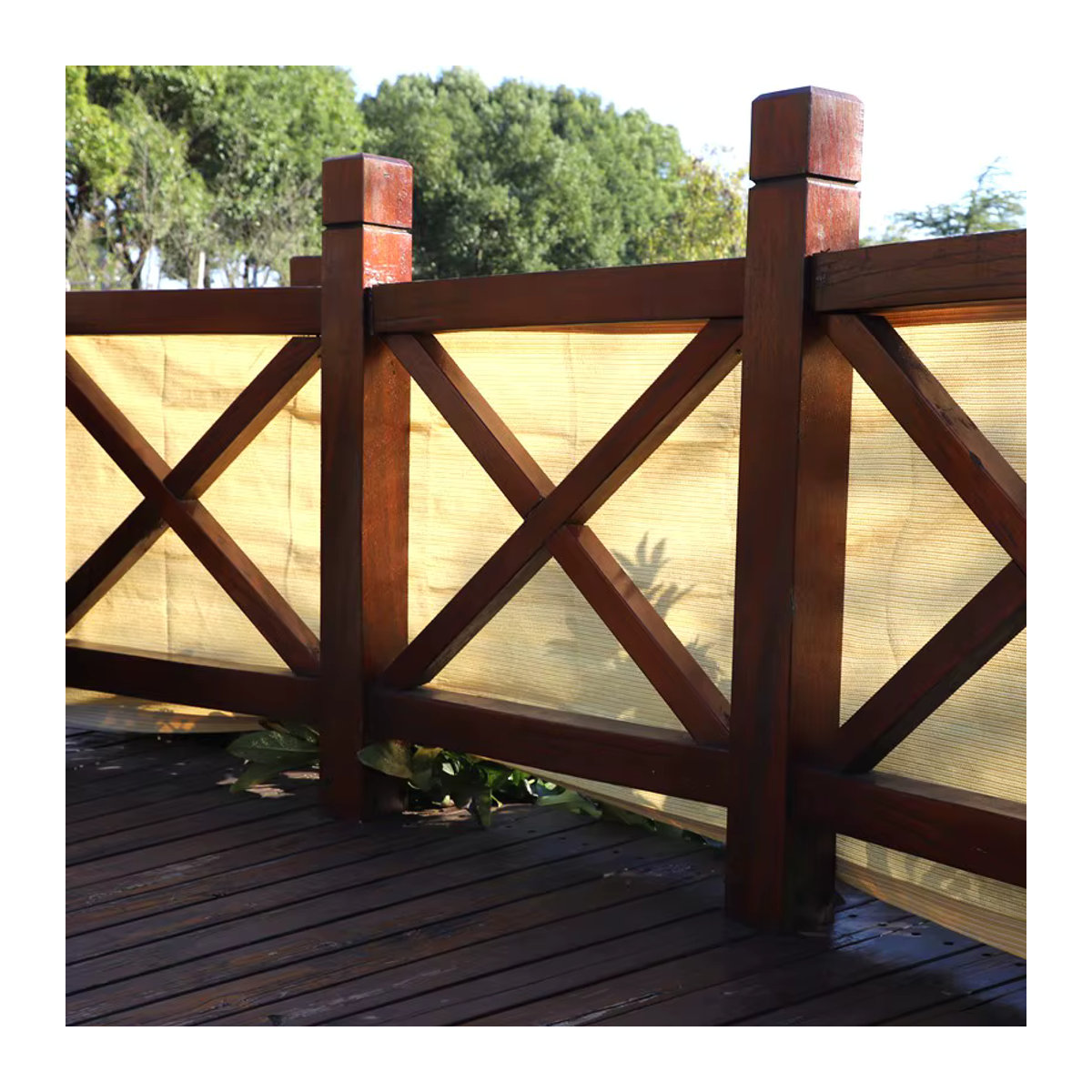 Tewango Balkon Sichtschutz und Sonnenschutz Netz für Terrasse und Garten in Beige oder Schwarz B/H: 200 x 200 cm - Bild 5