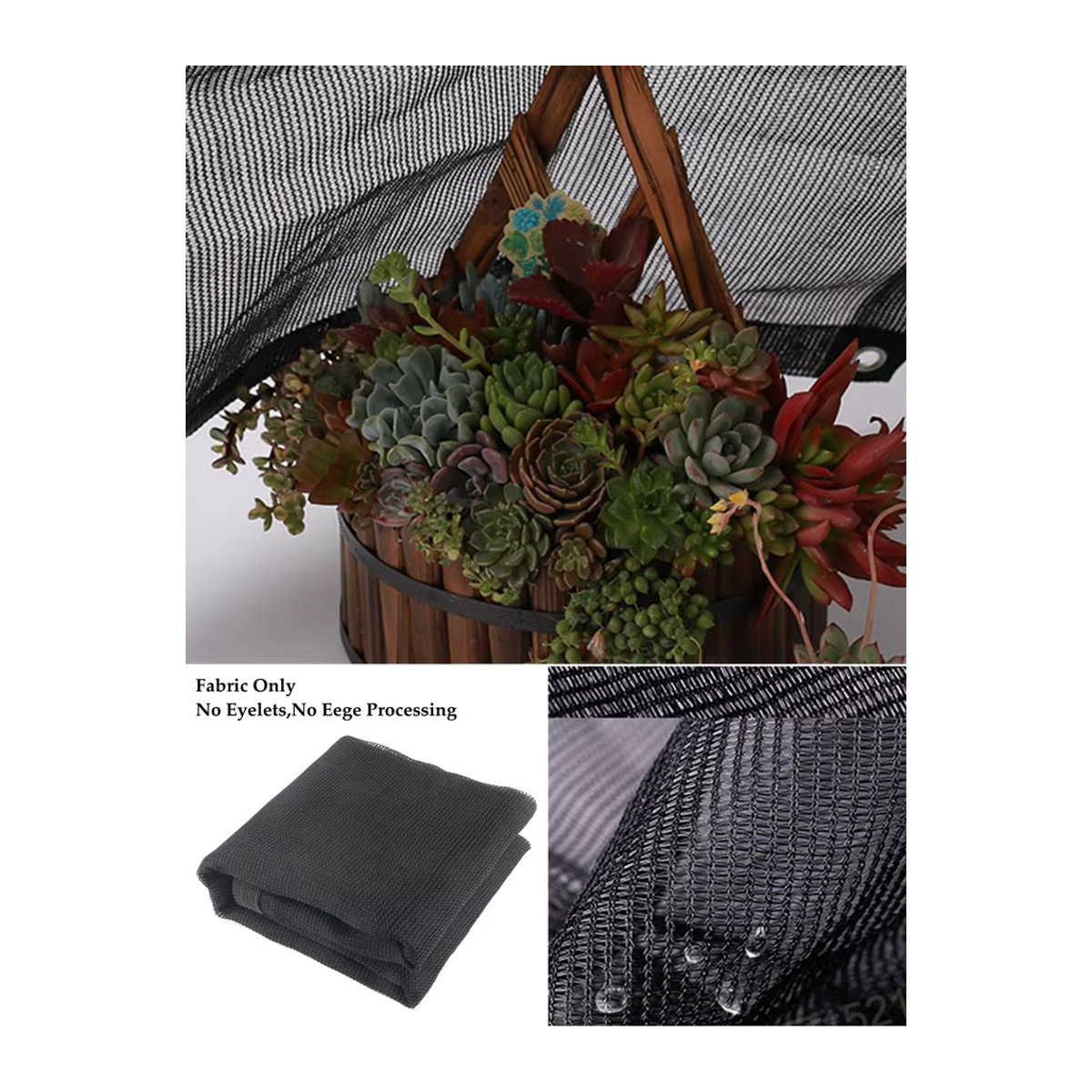 Tewango Rundes Sonnenschutznetz aus Seide und HDPE-Mesh in Schwarz mit 30-90% UV-Block für Garten und Pflanzen zum Schutz vor Vögeln und Hagel - Bild 6