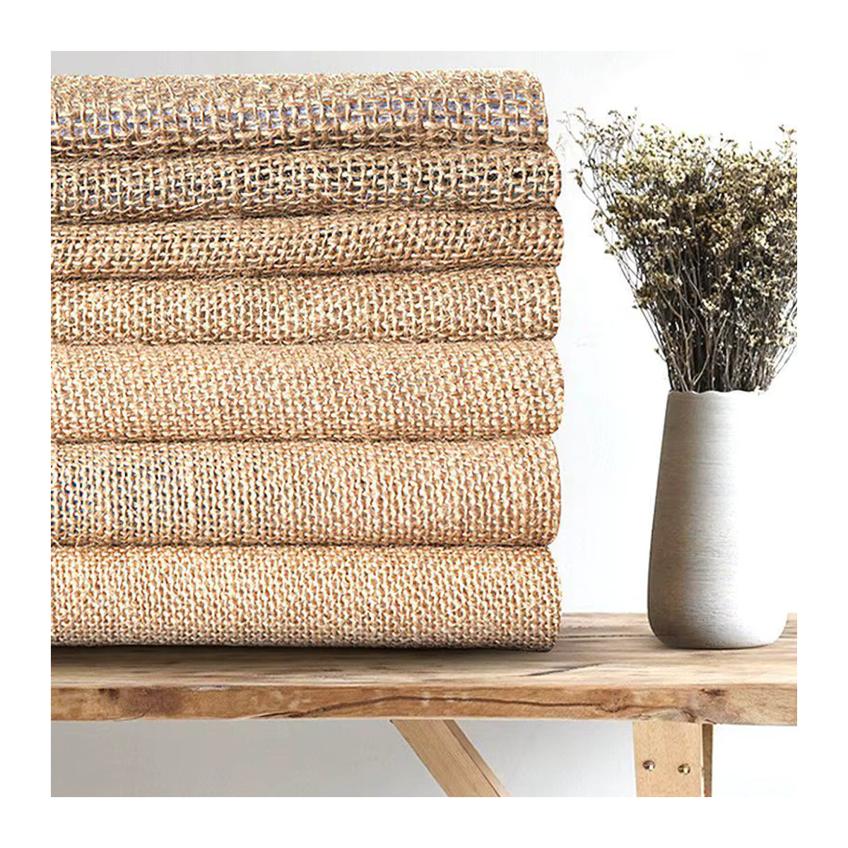 Tewango Sonnenschutz Segel aus natürlicher Jute und Leinen in Beige und Braun, Breite: 160 cm - Bild 3
