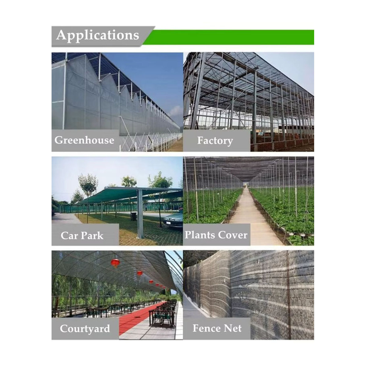 Tewango Sonnenschutznetz aus grauem HDPE-Gewebe mit 40-50% Schattierung und UV-Schutz für Garten und Gewächshaus - Bild 4