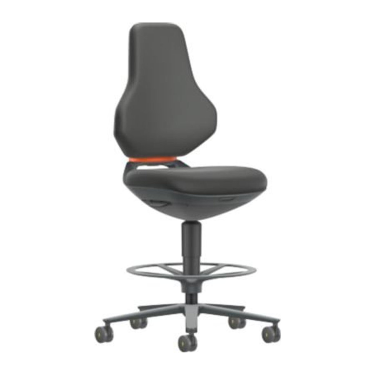 TEXON Arbeits- und Labordrehstuhl in Schwarz mit Stoffbezug, ergonomisch und modern, Sitzhöhe: 570–810 mm - Bild 1