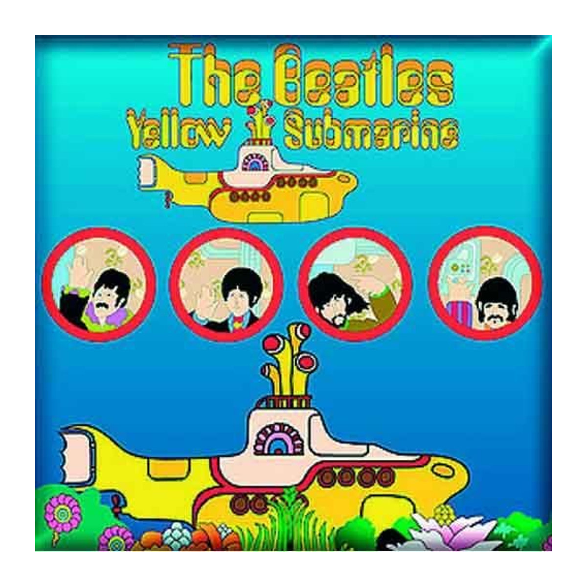 The Beatles Gelbes U-Boot Bullauge Kühlschrankmagnet in Schwarz - Bild 1