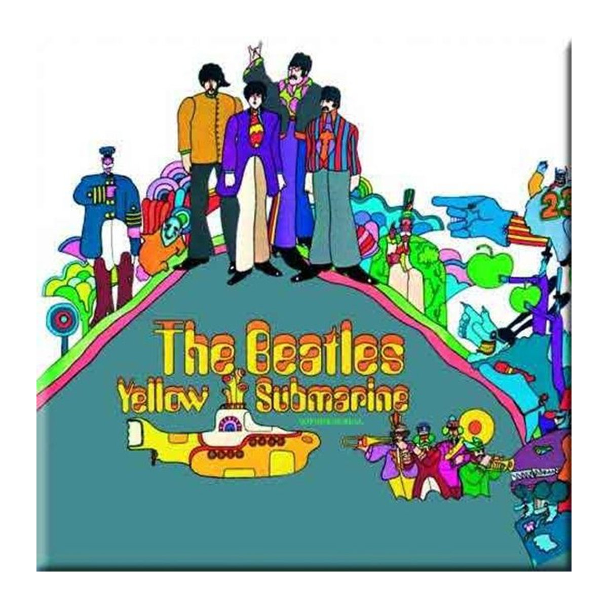 The Beatles Gelbes U-Boot Kühlschrankmagnet in Schwarz - Bild 1