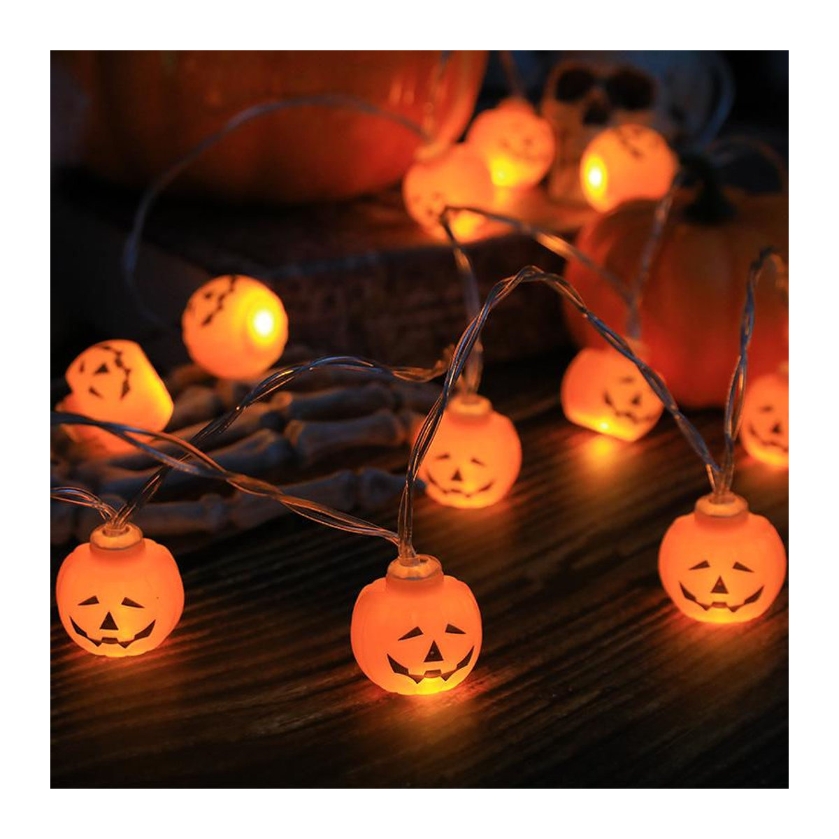 The best future Halloween LED-Lichterkette mit Kürbis, Schädel und Geistern, 10 LEDs, Länge: 150 cm, Warmweiß - Bild 2