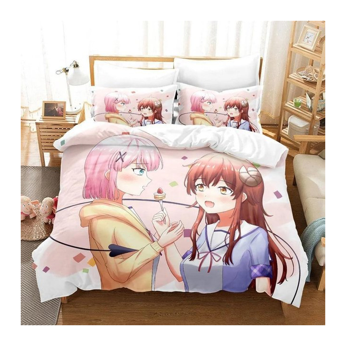 The Demon Girl Next Door Anime Bettwäsche-Set mit Reißverschluss, Einzelbett 135 x 200 cm - Bild 1