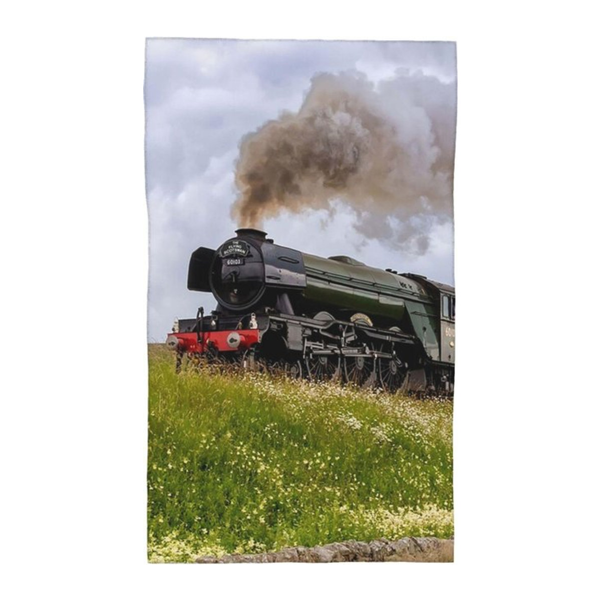 The Flying Scotsman in Yorkshire Weiches Baumwolltuch Schnelltrocknend und Atmungsaktiv B: 40 cm, H: 60 cm - Bild 1