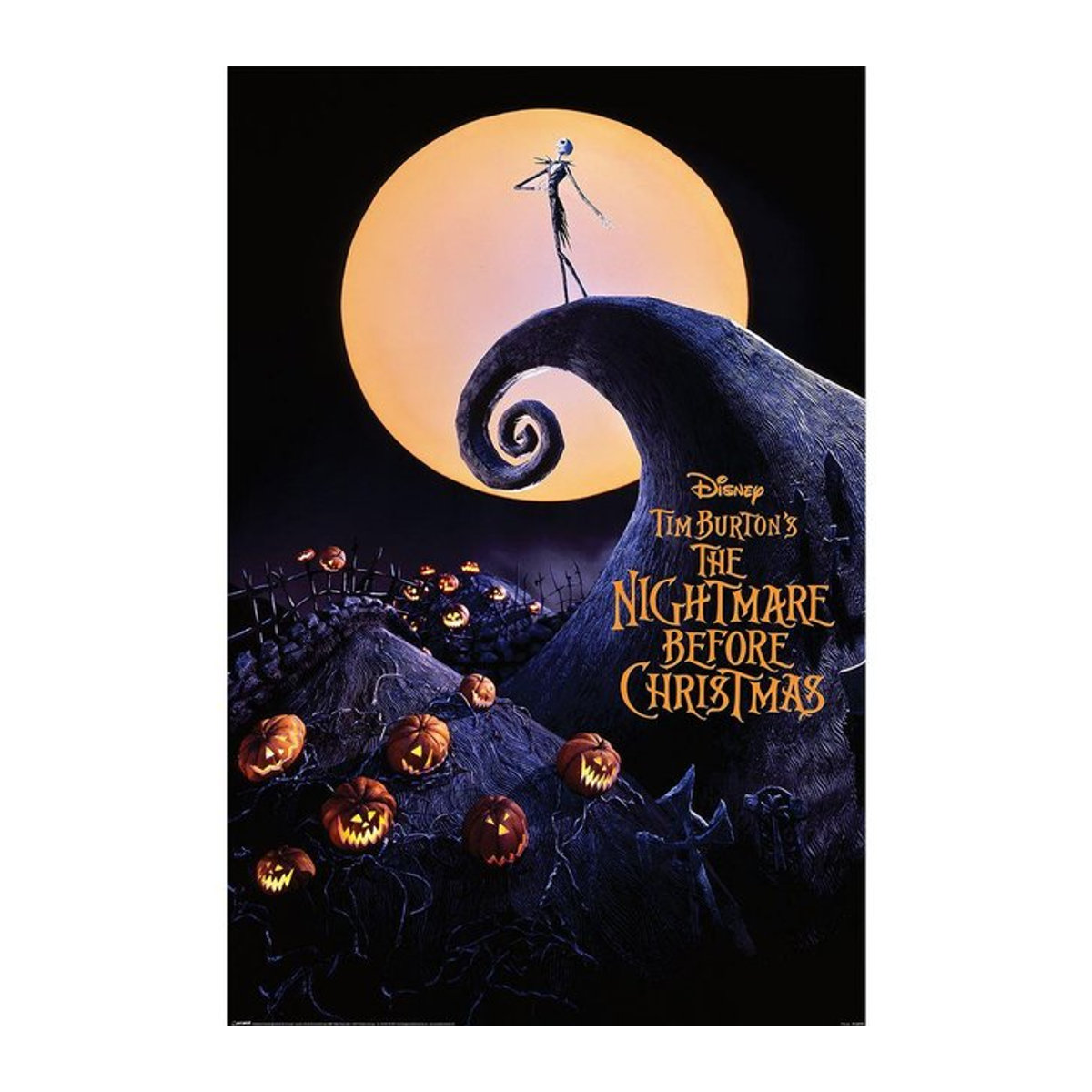 The Nightmare Before Christmas Maxi-Poster mit Jack Skellington in Schwarz, Breite: 91,5 cm, Höhe: 91,5 cm - Bild 1