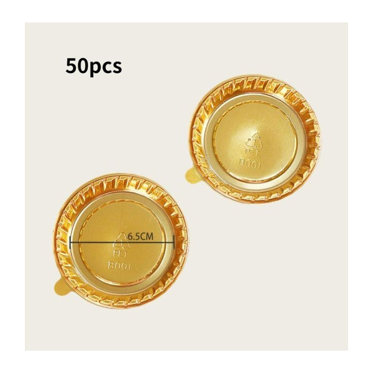The Red Sun Mini-Kuchen- und Dessertschalen aus Kunststoff mit Metallfuß, rund, Gold, 50 Stück - Bild 1