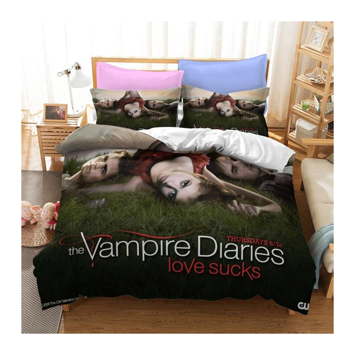 The Vampire Diaries Bettwäscheset von JMG Household Supplies mit 3D-Druck, Bettbezug und Kissenbezug, B/H: 135 x 200 cm - Bild 1