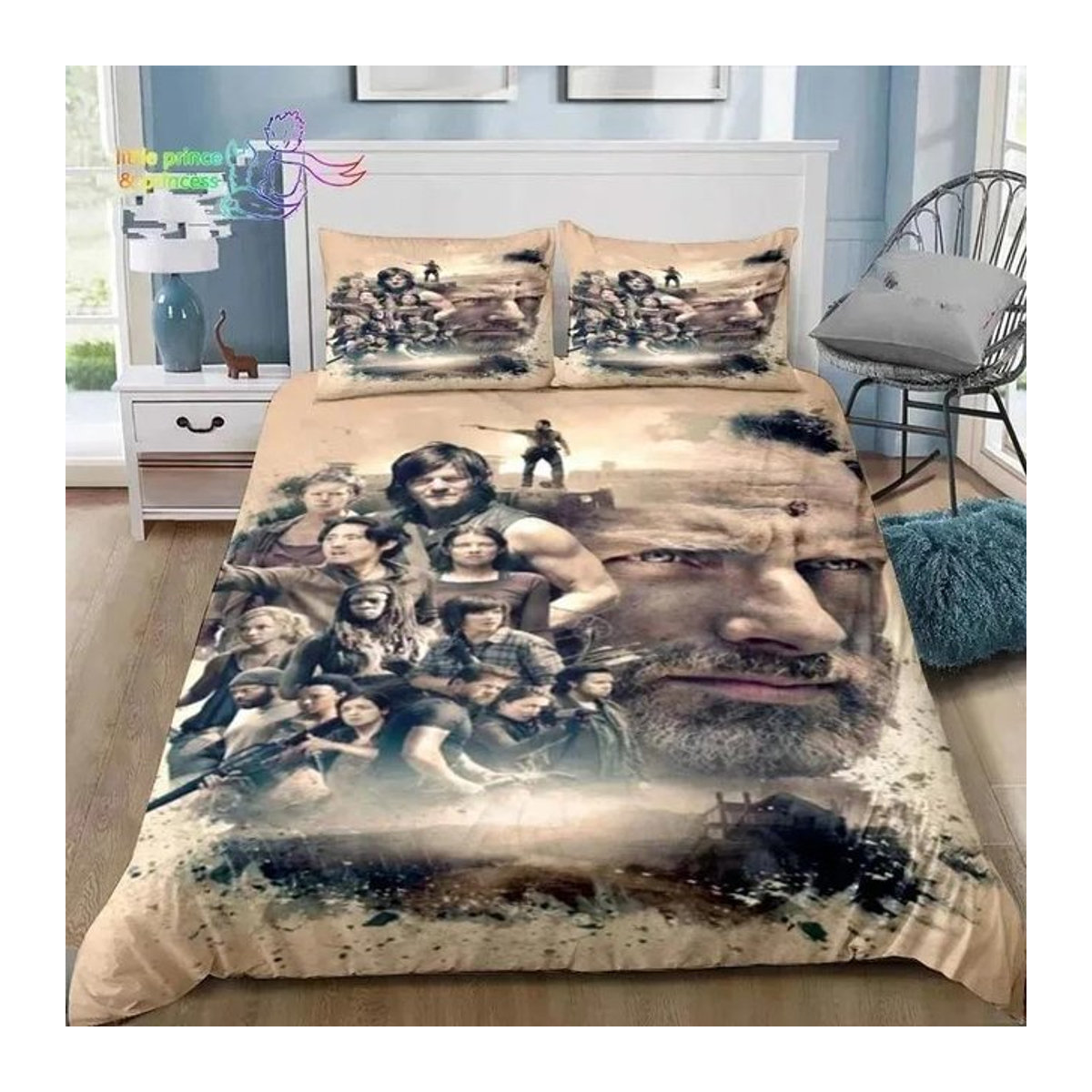 The Walking Dead Daryl Dixon Flügel Mark Bettwäscheset mit 3D-Druck, Multicolor, B/H: 180 x 220 cm - Bild 1