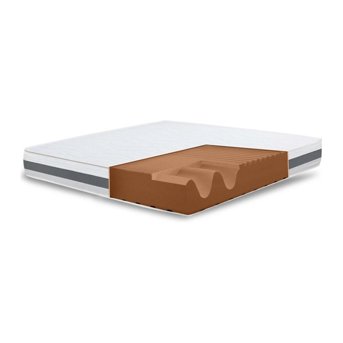 The White Stone BASIC Doppelmatratze King Size mit Visco Memory-Schaum, Weiß, B/L/H: 160 x 200 x 25 cm, H3-fest - Bild 1
