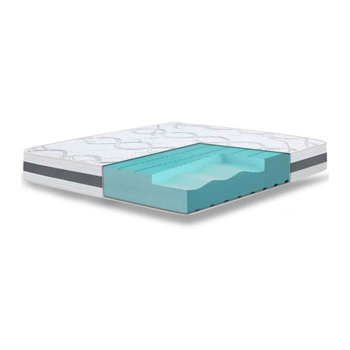 The White Stone Doppelmatratze Carbon Memory Visco in Weiß, H3-Festigkeit, Made in Italy, B/L/H: 160 x 200 x 16 cm - Bild 1