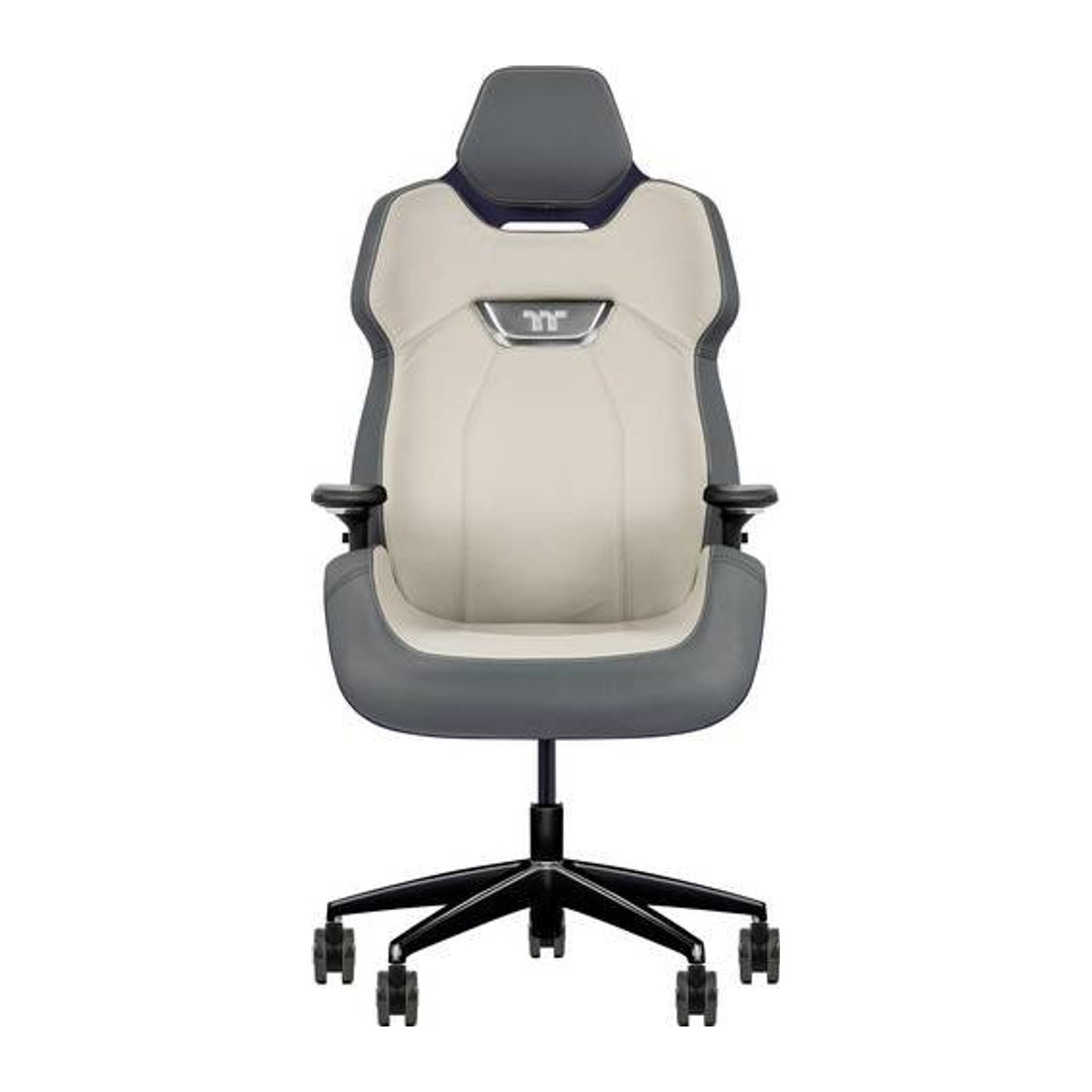 Thermaltake ARGENT E700 Future Dusk Gamingstuhl aus Echtleder in Grau und Beige - Bild 1
