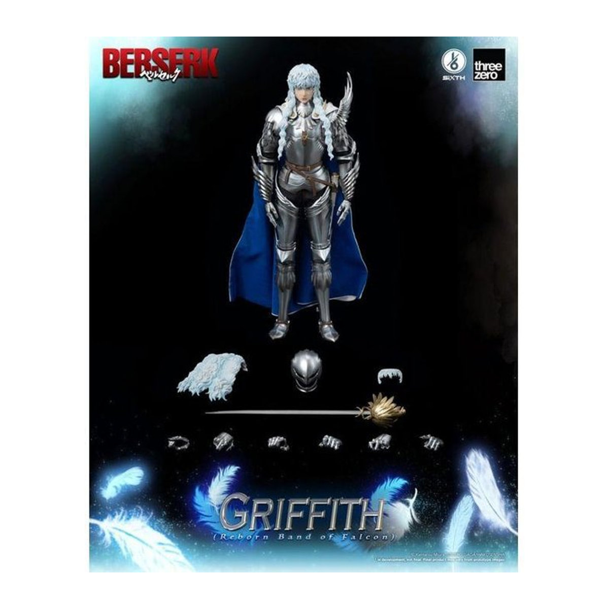 Threezero Berserk Figur 1/6 Griffith (Wiedergeborene Falkenbande) in Silber, Höhe: 30 cm - Bild 1