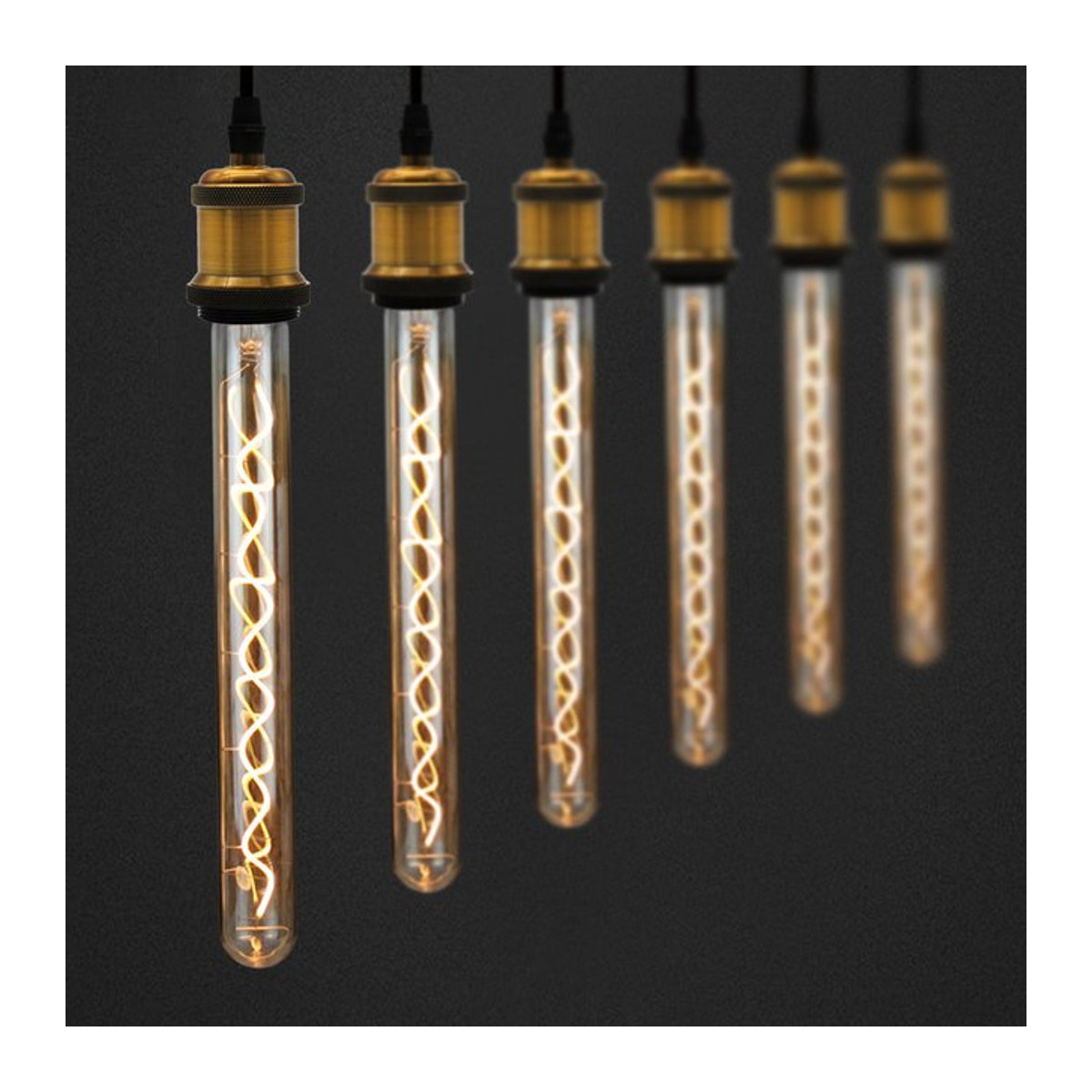 TIANFAN Retro LED-Lampe mit T32-Spiralfilament, dimmbar, 4 W, Länge: 30 cm - Bild 1