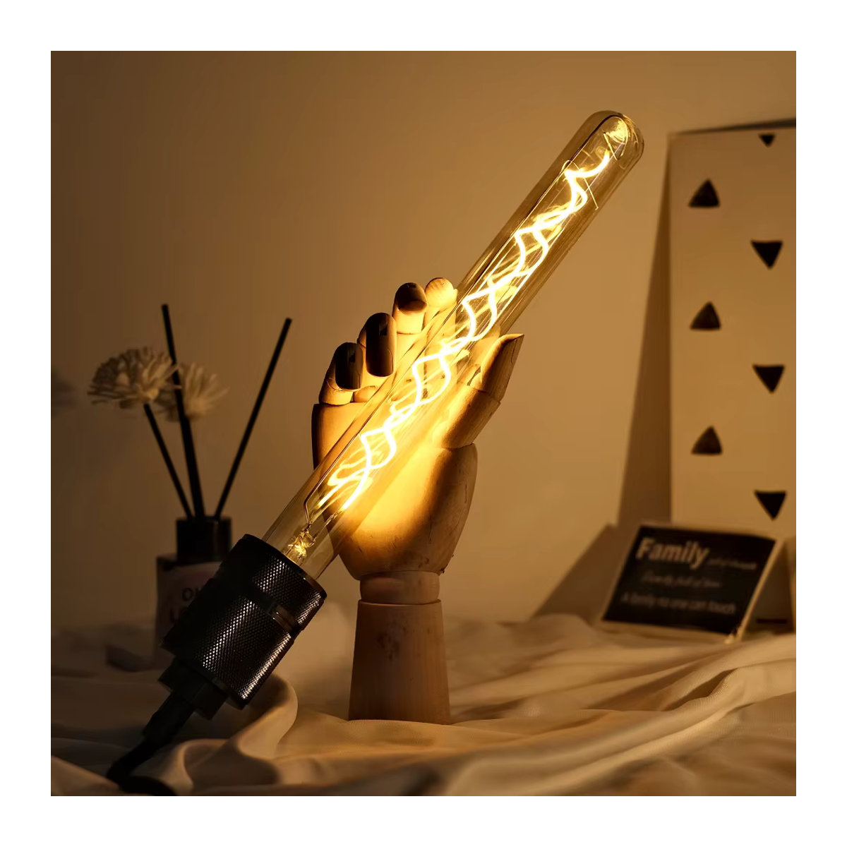 TIANFAN Retro LED-Lampe mit T32-Spiralfilament, dimmbar, 4 W, Länge: 30 cm - Bild 3