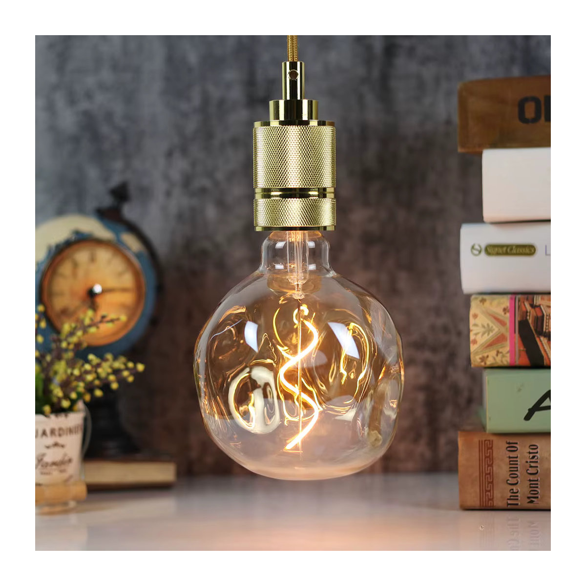 Tianfan Vintage LED Glühbirne G125 Edison Style dimmbar E27 4W - Bild 4
