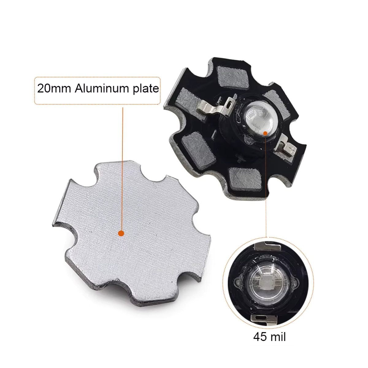 TiaoChongYi Hochleistungs-LED-UV-Lichtchip mit 20 mm PCB-Aluminiumsubstrat, 3 W, Wellenlängen 365 nm, 380 nm, 395 nm - Bild 2