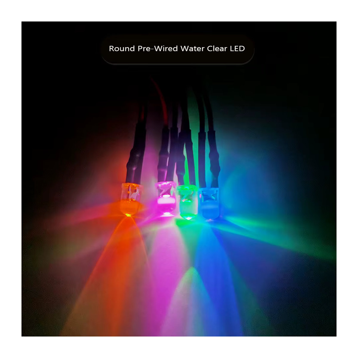 TiaoChongYi Runde LED-Dioden Set vorverdrahtet in den Größen 3 mm und 5 mm für DC5V 12V 24V in den Farben Rot Grün Blau Weiß Gelb UV und RGB - Bild 4