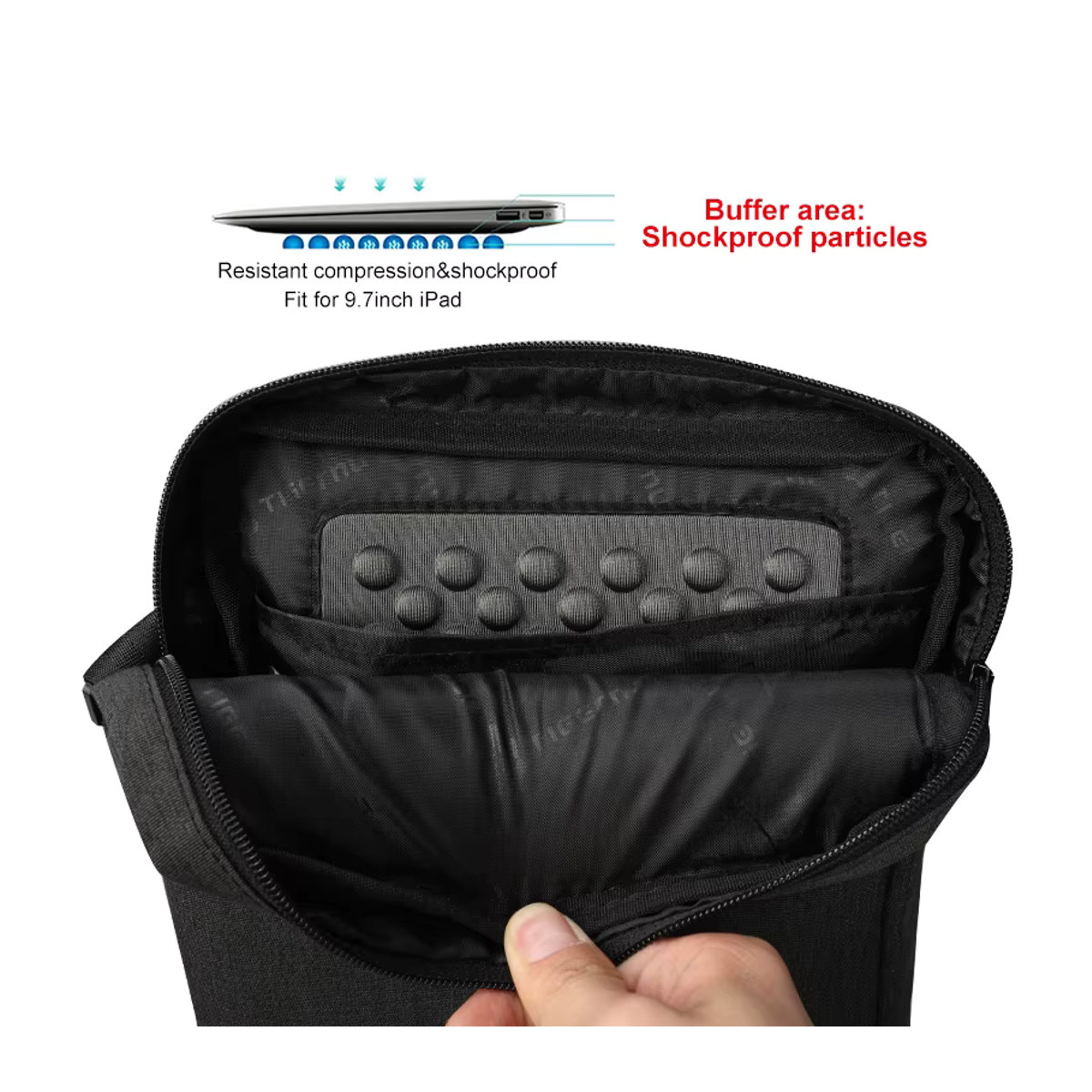 Tigernu Wasserdichte Umhängetasche für Männer in Schwarz Grau, moderne Business Reise-Schultertasche und Mini-Tasche - Bild 3