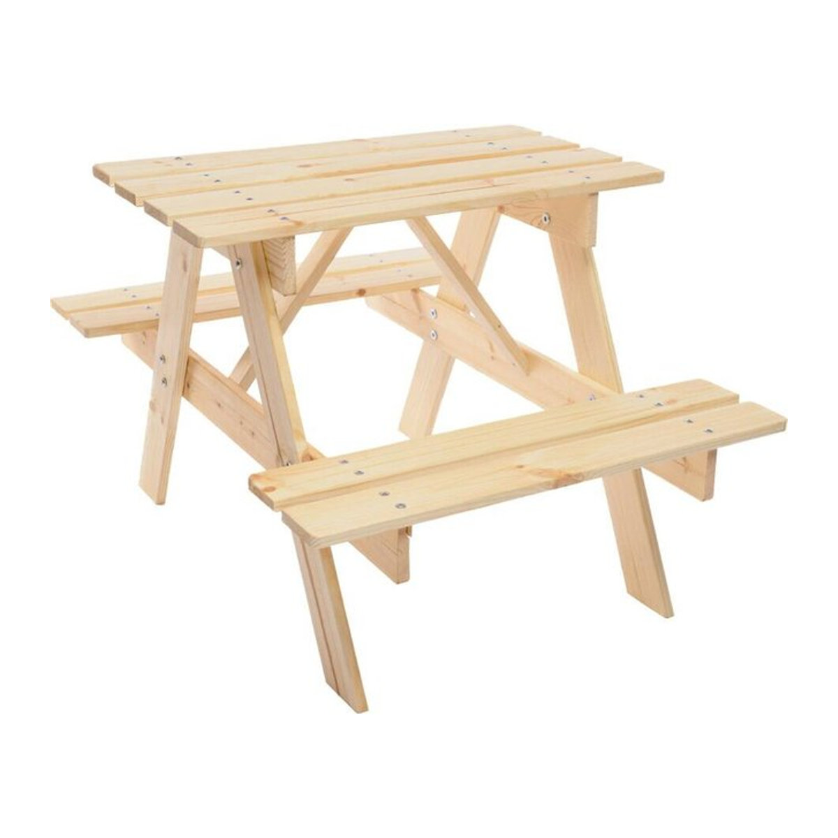 Timbela Kindersitzgarnitur M012 aus Massivholz in Natur, B/H/L: 60 x 81 x 50 cm - Bild 1