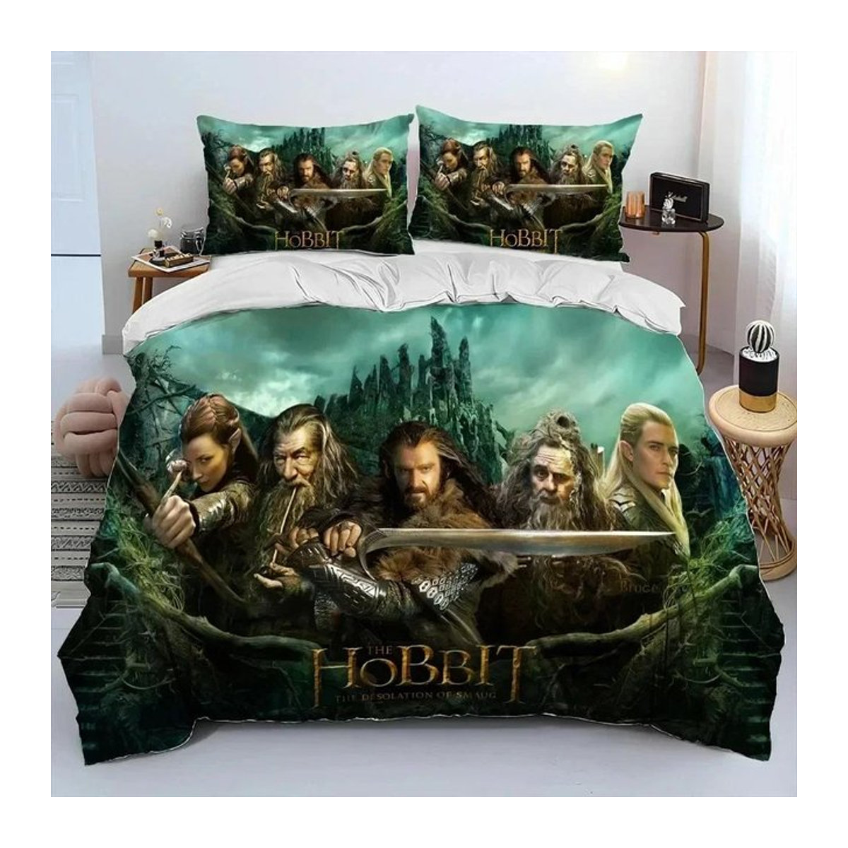 Tinika Chen Bettwäsche-Set Herr der Ringe und Hobbit mit Bettdecke und Kissenbezug für das Kinderzimmer, Double, B/H: 180 x 210 cm - Bild 1