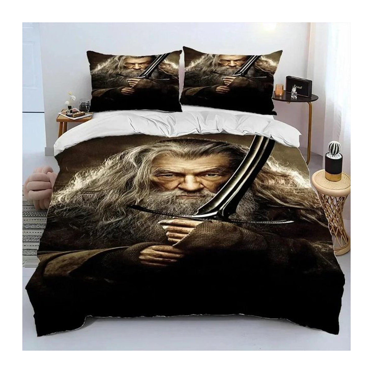 Tinika Chen Bettwäsche-Set Herr der Ringe und Hobbit mit Bettdecke und Kissenbezug für das Kinderzimmer, Queen-Größe, Breite: 210 cm, Höhe: 210 cm - Bild 1