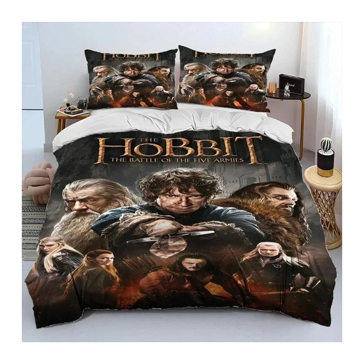 Tinika Chen Bettwäsche-Set mit 3D-Druck Motiv Herr der Ringe und Hobbit für das Kinderzimmer, 3-teilig, B/L: 172 x 218 cm - Bild 1