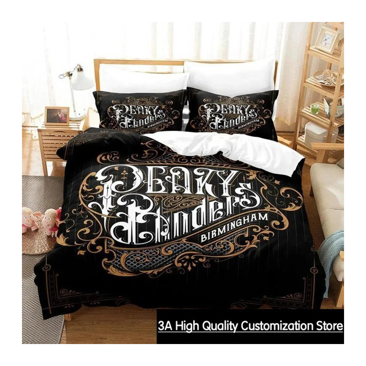 Tinika Chen Bettwäsche-Set Peaky Blinders 3-teilig, Schwarz, B/H: 140 x 210 cm - Bild 1