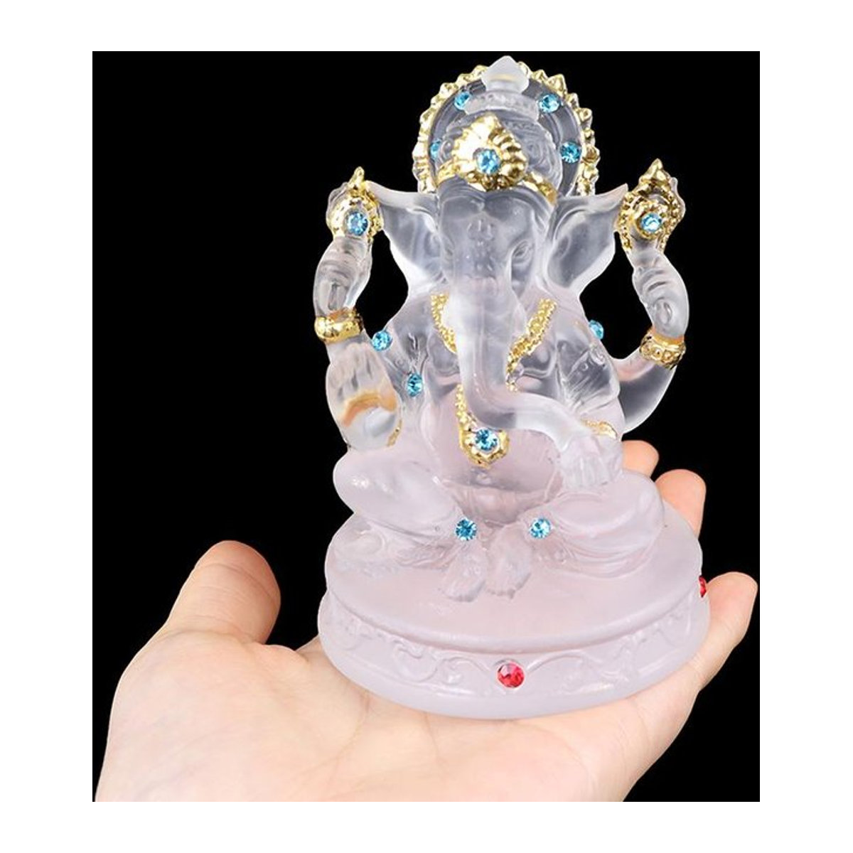 Tinika Chen Ganesha Statue aus Harz in Antik-Optik als Dekofigur für Haus und Garten - Bild 1