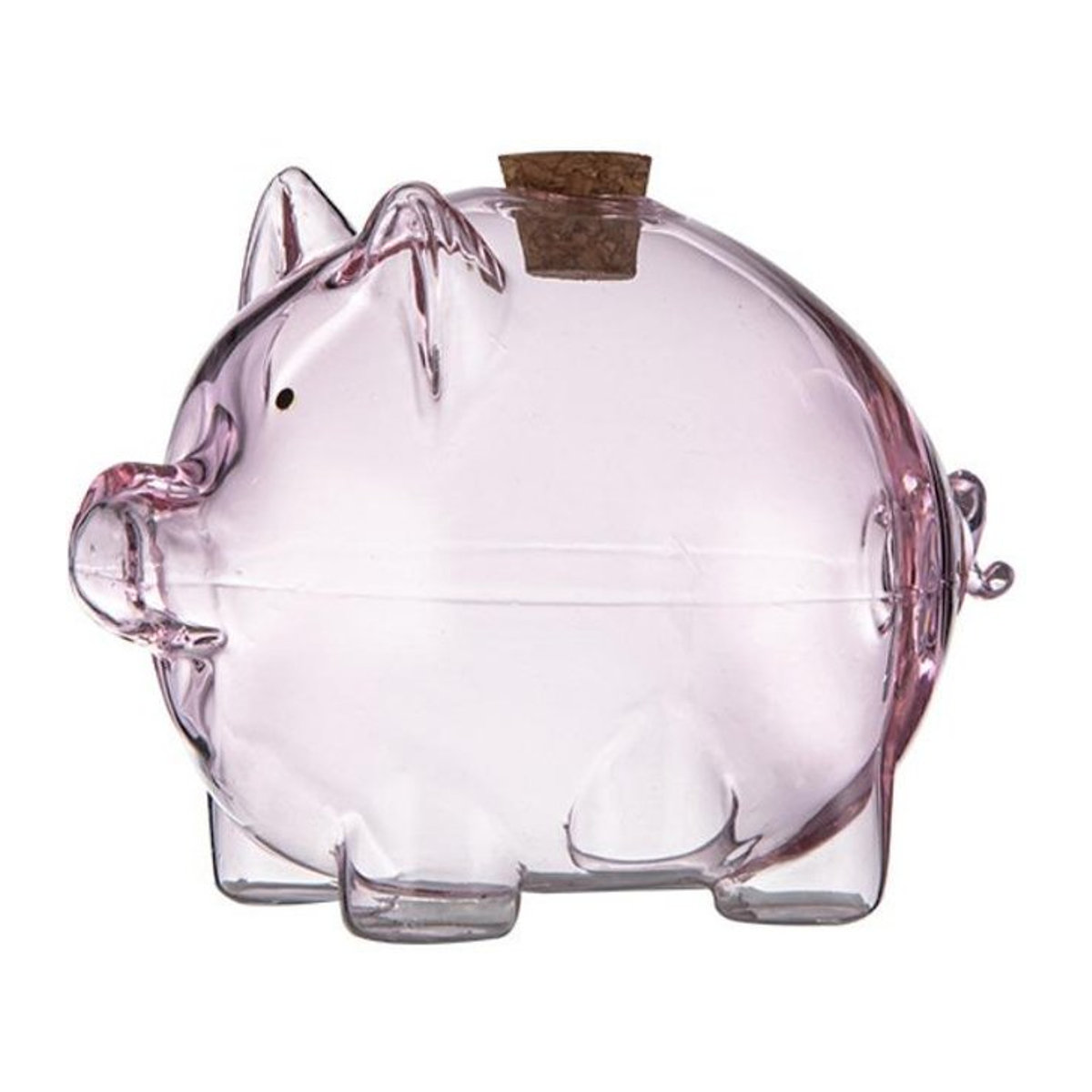 Tinika Chen Sparschwein aus transparentem Borosilikatglas im Cartoon-Design - Bild 1