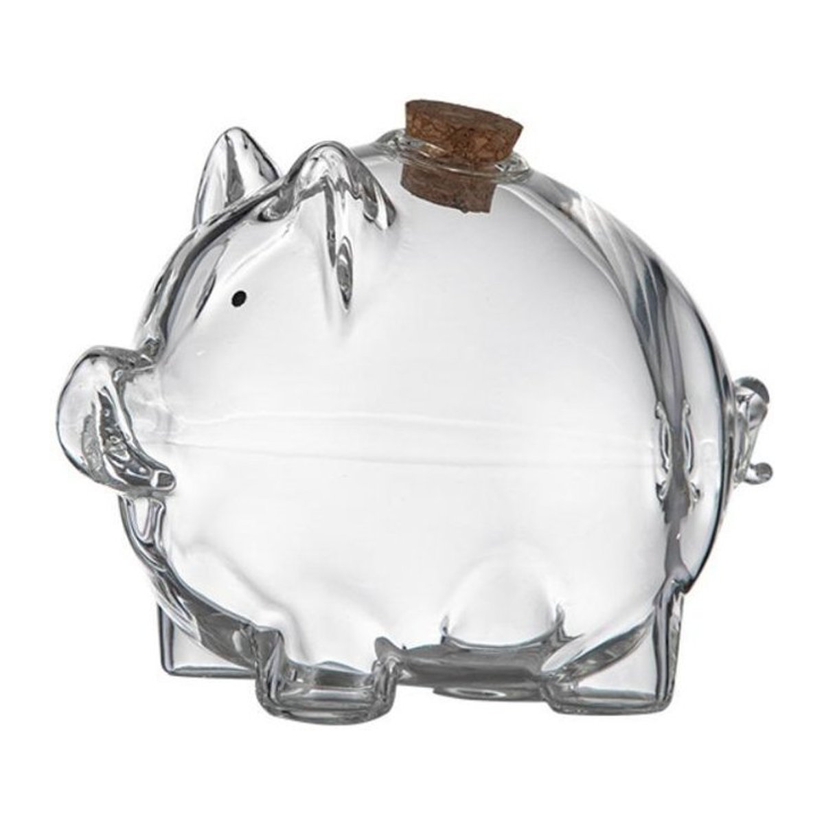Tinika Chen Sparschwein aus transparentem Borosilikatglas im Cartoon-Design - Bild 1