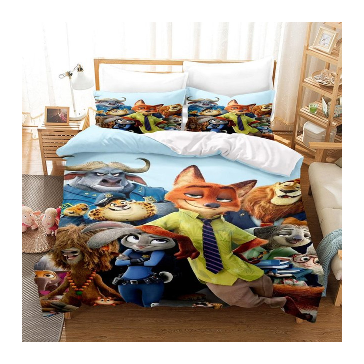 Tinika Chen Zootopia Kinder Bettwäsche Set 3-teilig mit 3D-Print, Multicolor, B/H: 135 x 200 cm - Bild 1