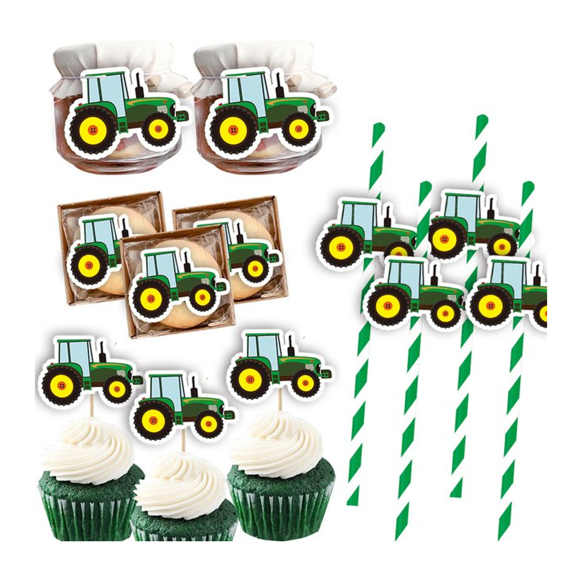 Tissy Traktor Geburtstag Dekoration Set aus Papier mit Wimpeln und Anhängern in Mehrfarbig - Bild 1