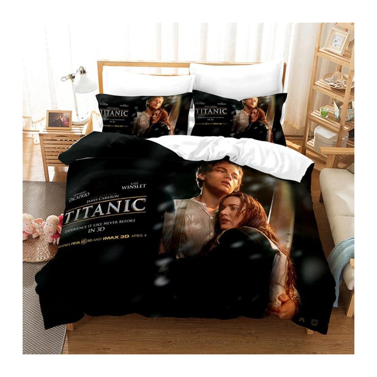 Titanic Jack und Rose Bettwäsche-Set mit Bettbezug und Steppdecke, Single, B/H: 135 x 200 cm - Bild 1