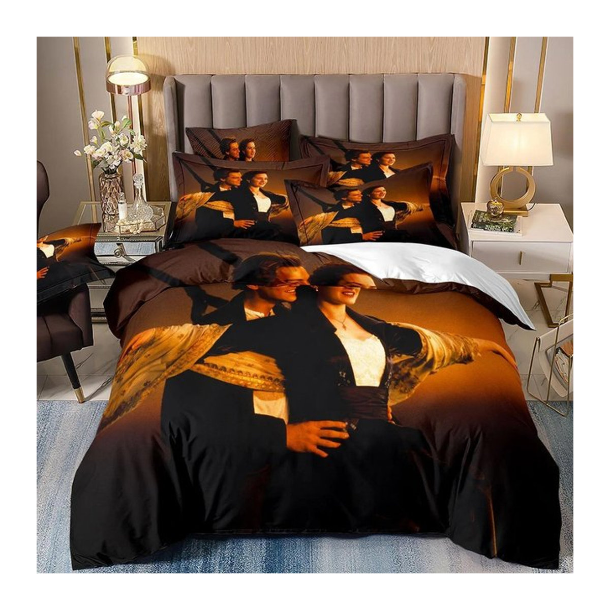 Titanic Schiff Meeresbettwäsche-Set mit Bettbezug und Kissenbezug für Kinder, 3-teilig, B/H: 135 x 200 cm - Bild 1
