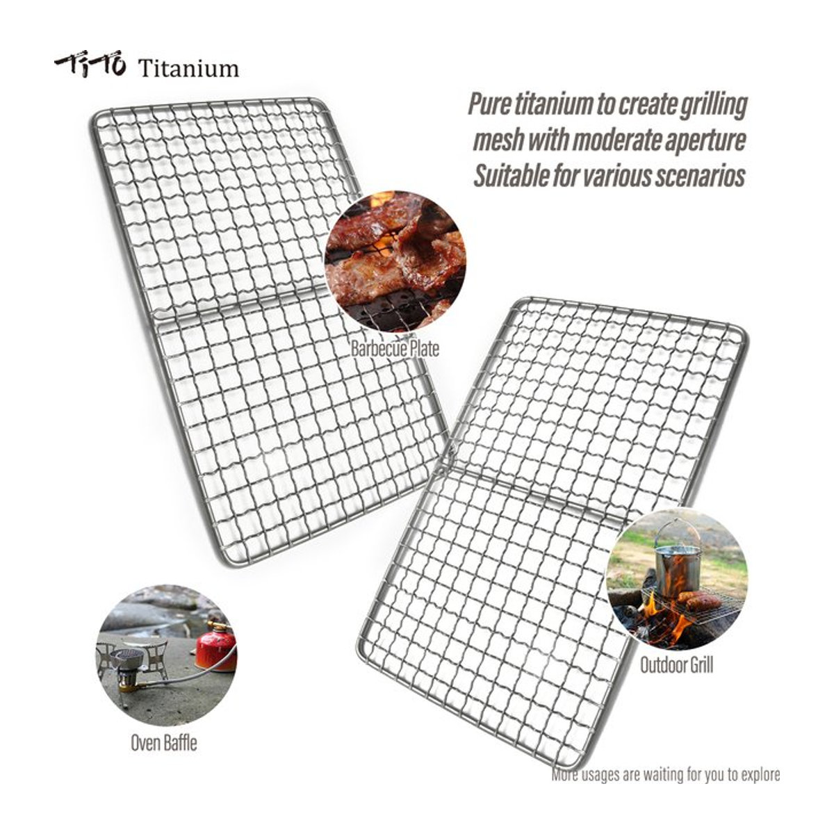 TiTo Titan BBQ Grill aus Edelstahl für Outdoor Camping und Bushcraft in Silber - Bild 1
