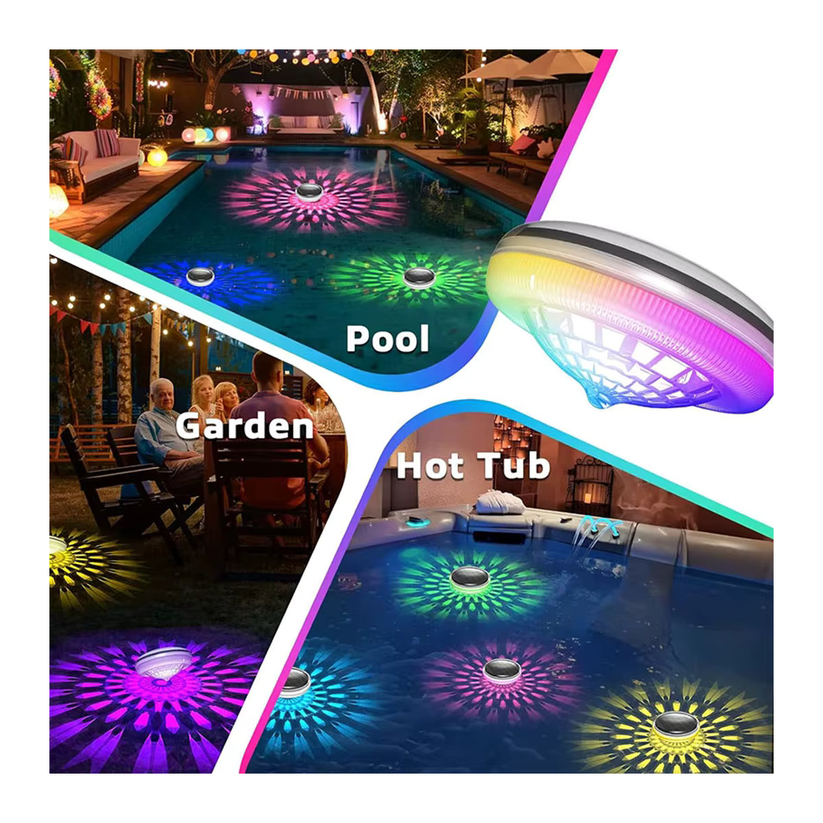 TLEDMP Bunte schwimmende LED-Pool-Lichter mit Fernbedienung und Timer, IPX7 wasserdicht für Pool, Strand und Terrasse - Bild 5