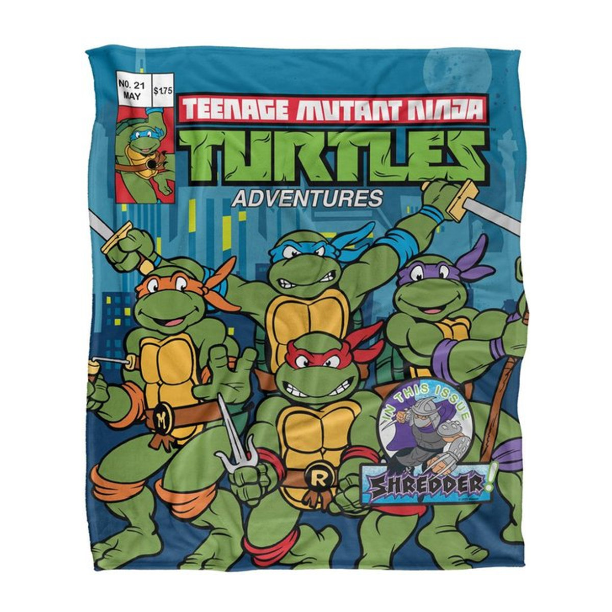 TMNT Comic Cover Nr. 21 Seidige Superweiche Decke 152 cm x 152 cm - Bild 1