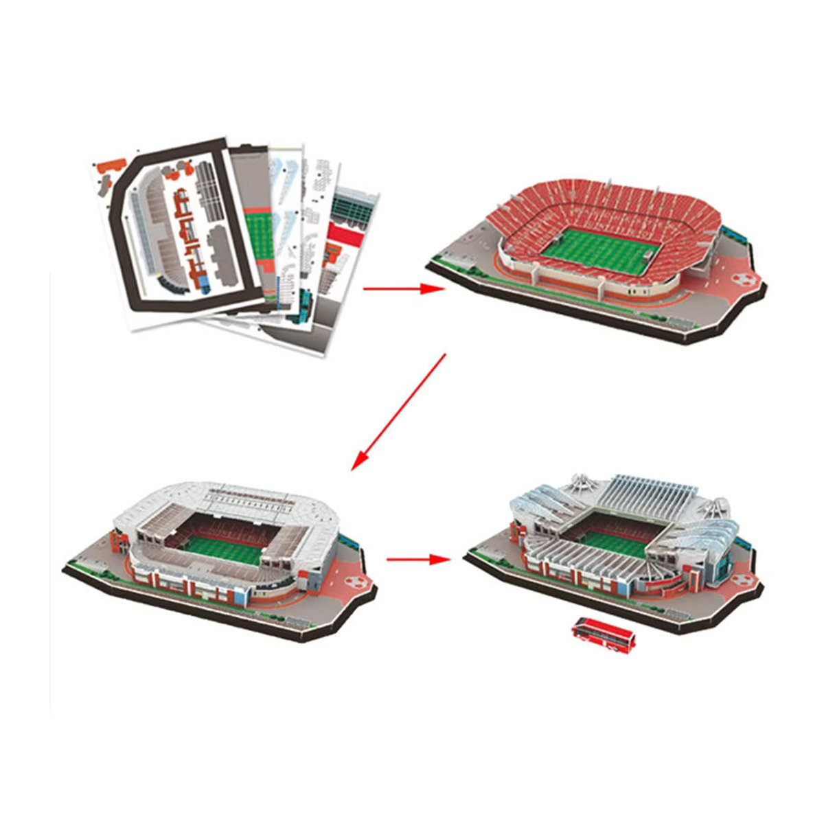 TMZ 3D Papier Puzzle Fußballstadion Modell als DIY Dekoration und Souvenir in Mehrfarbig - Bild 1