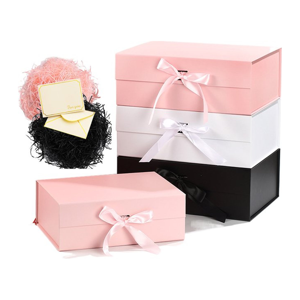 TMZ Magnetisches Geschenkbox-Set mit Grußkarten und Dekogras in Schwarz und Mehrfarbig - Bild 1