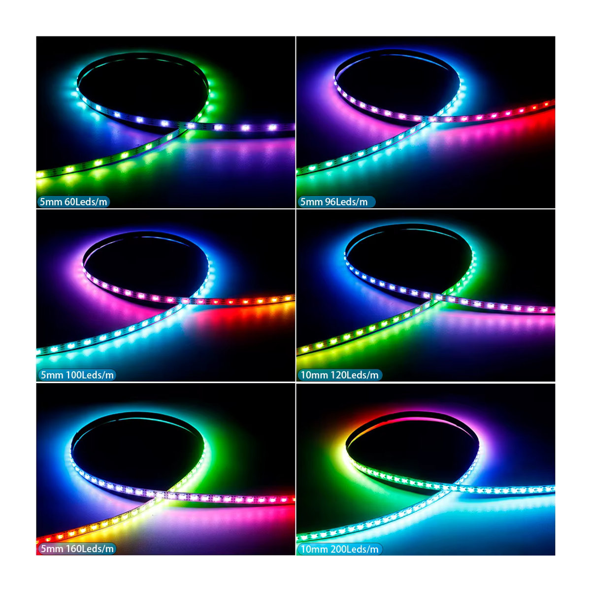 TNALANT WS2812B RGBIC LED-Streifen Ultra-Narrow 2020SMD Individuell Adressierbar DC5V - Bild 3