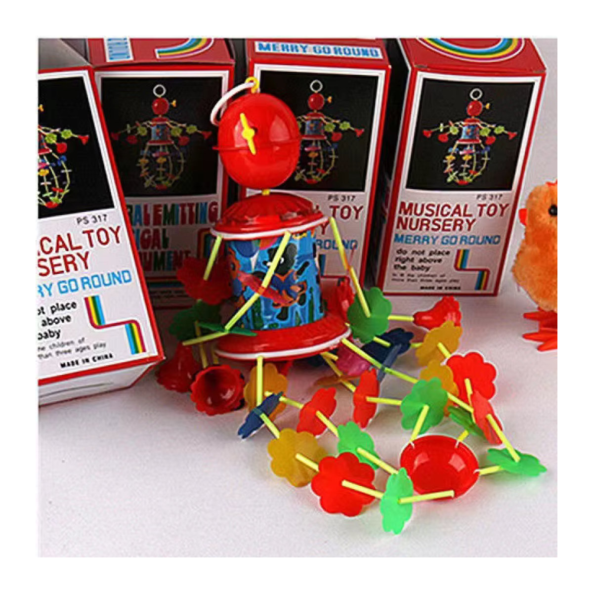 TOBEFU Nostalgisches Babyspielzeug Windspiel mit Glocken in Rot und Mehrfarbig - Bild 3