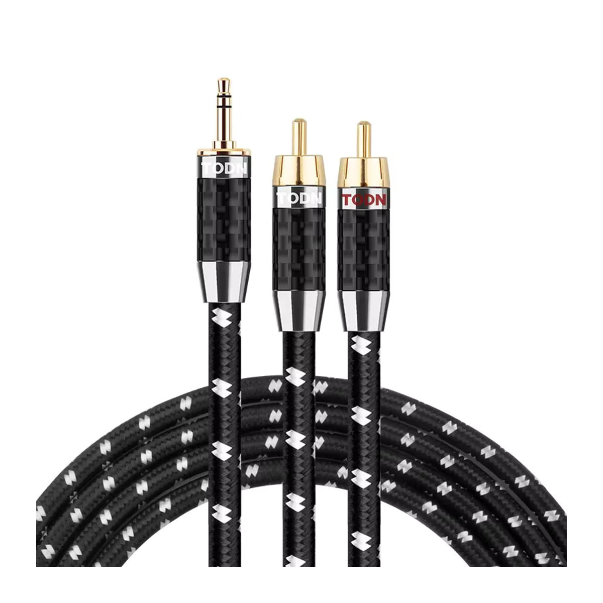 TODN HiFi Stereo RCA-Kabel Schwarz 3,5 mm auf 2RCA AUX Audiokabel Y-Splitter für Verstärker und Heimkino - Bild 6